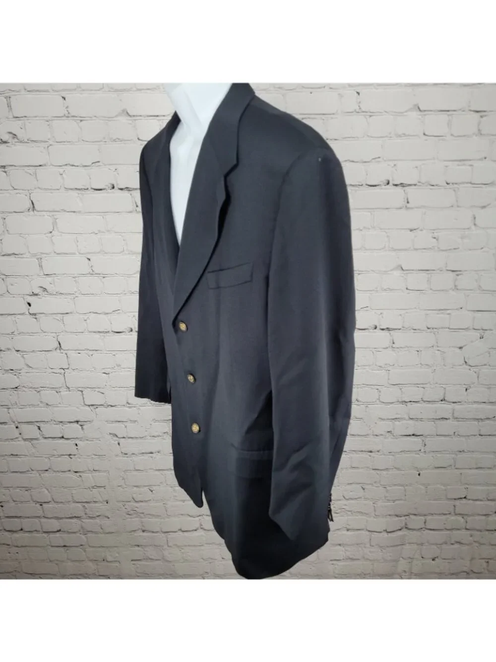 Canali Proposta Navy Blue 100% Wool Notch Lapel Blazer Italy 54L US 44L